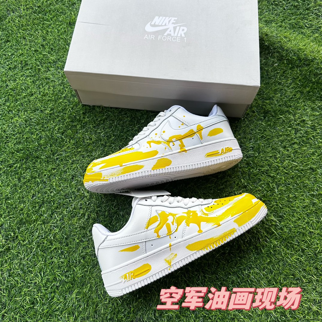  空军 油画现场Size 36-44，橡胶大底，拉帮套楦工艺代发
