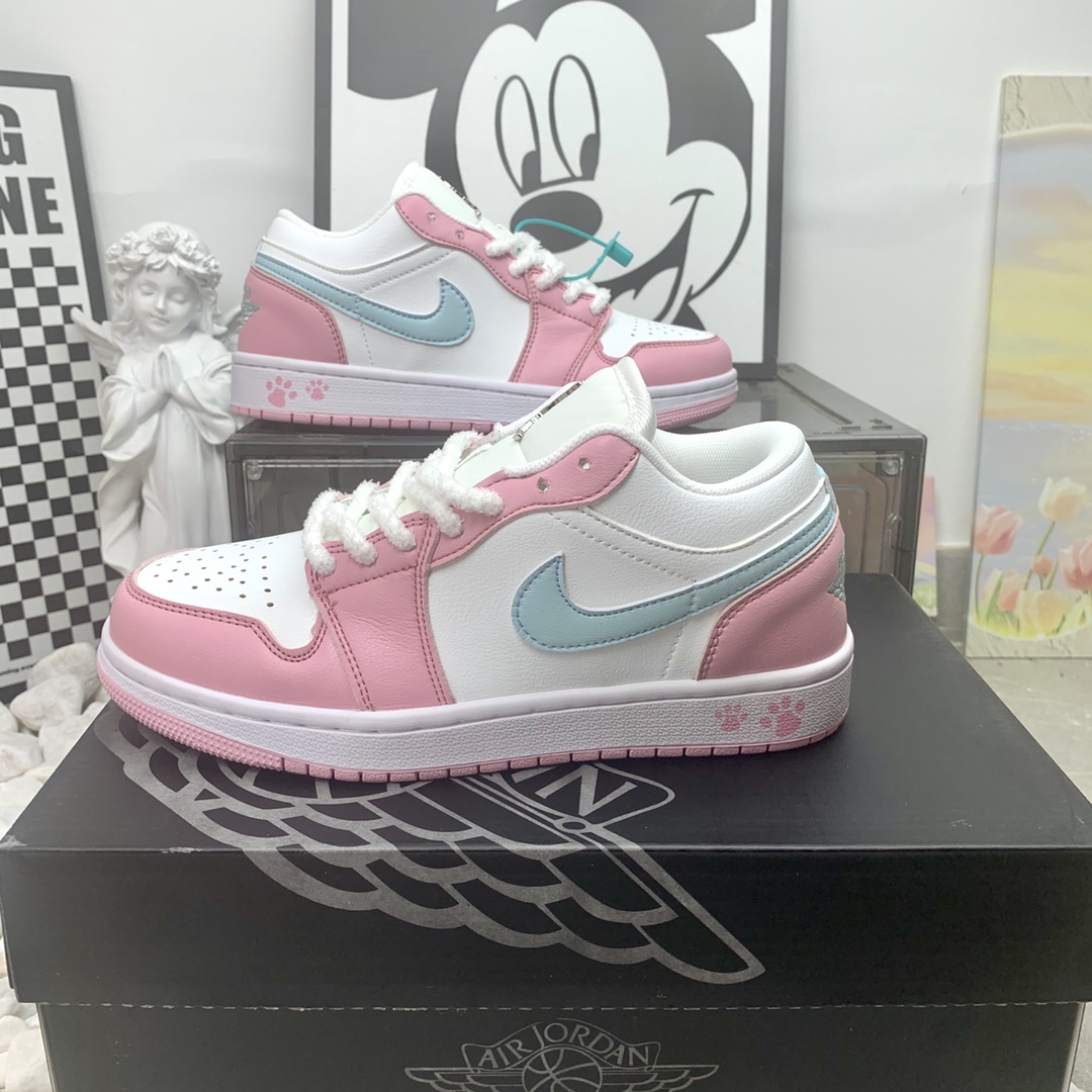 AJ1 Low乔1低帮白粉 高版本 复古板鞋女款现货36-40 W1