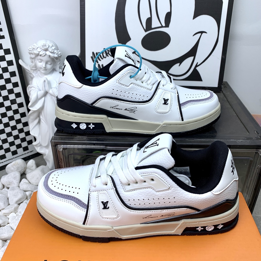  LV蓝水泥 套楦工艺 橡胶大底 真皮材质 尺码36-44 男女码现货M1