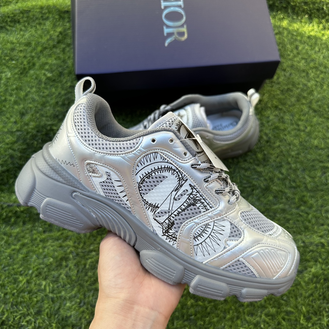 DIOR迪奥 Chrono 浅灰网布  圆头系带 女款Size 36-40