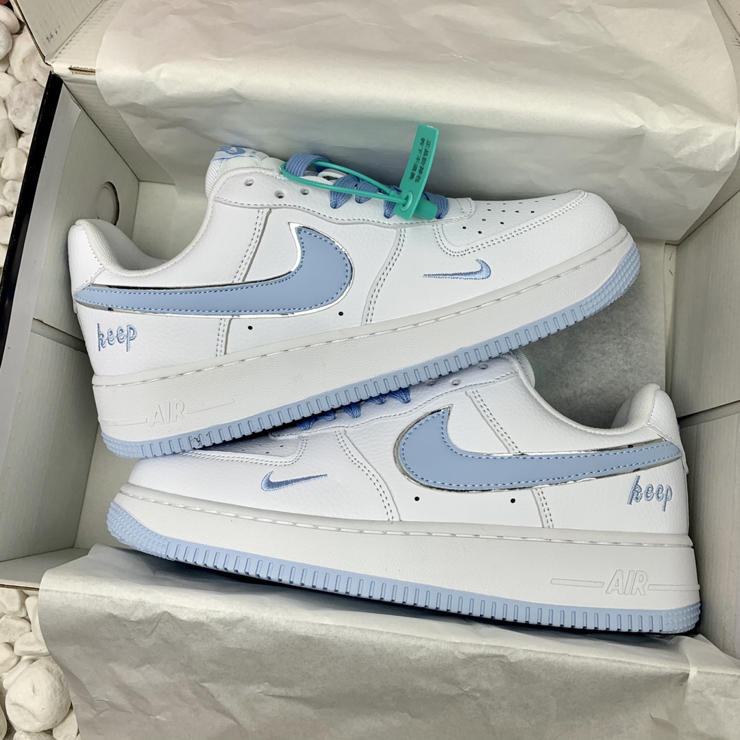 Nike AF1 空军一号 白银蓝 高版本 尺码36-44男女码现货 高品质 A2