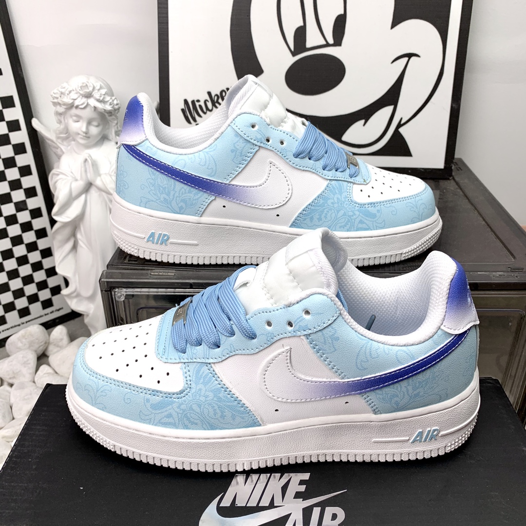 高版本 Nike AF1 空军一号 青花瓷 冰蓝 尺码36-44 男女码现货  A2