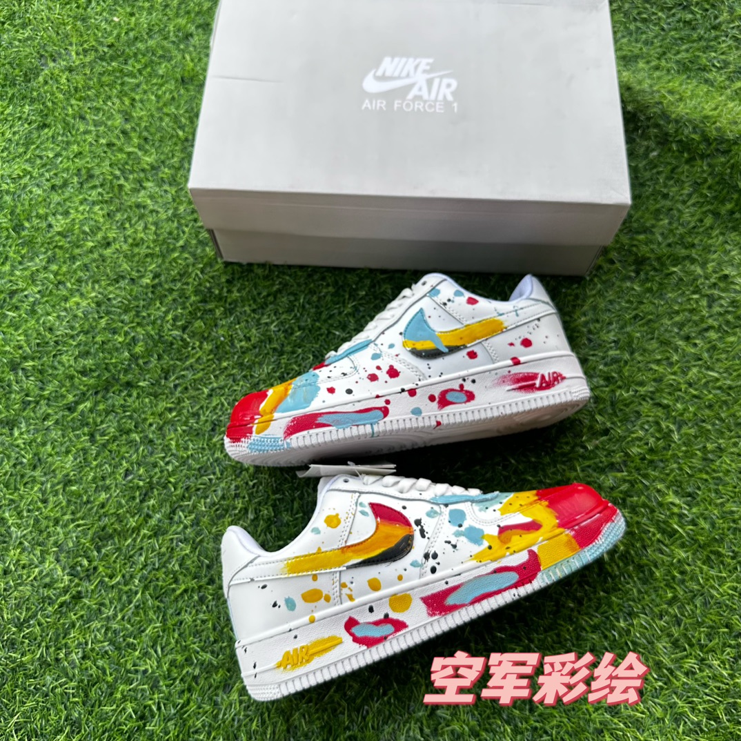  空军 彩绘Size 36-44，橡胶大底，拉帮套楦工艺代发