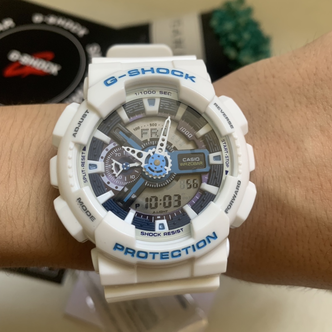 卡西欧  ga-110系列白蓝大实拍图片