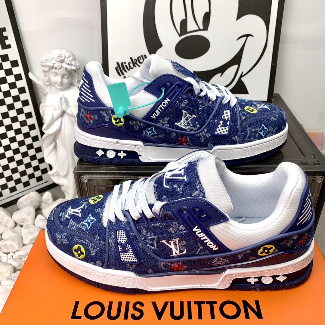 LV路易威登 蓝印花刺绣 高版本 顶级 男女款 码数36-44  A2