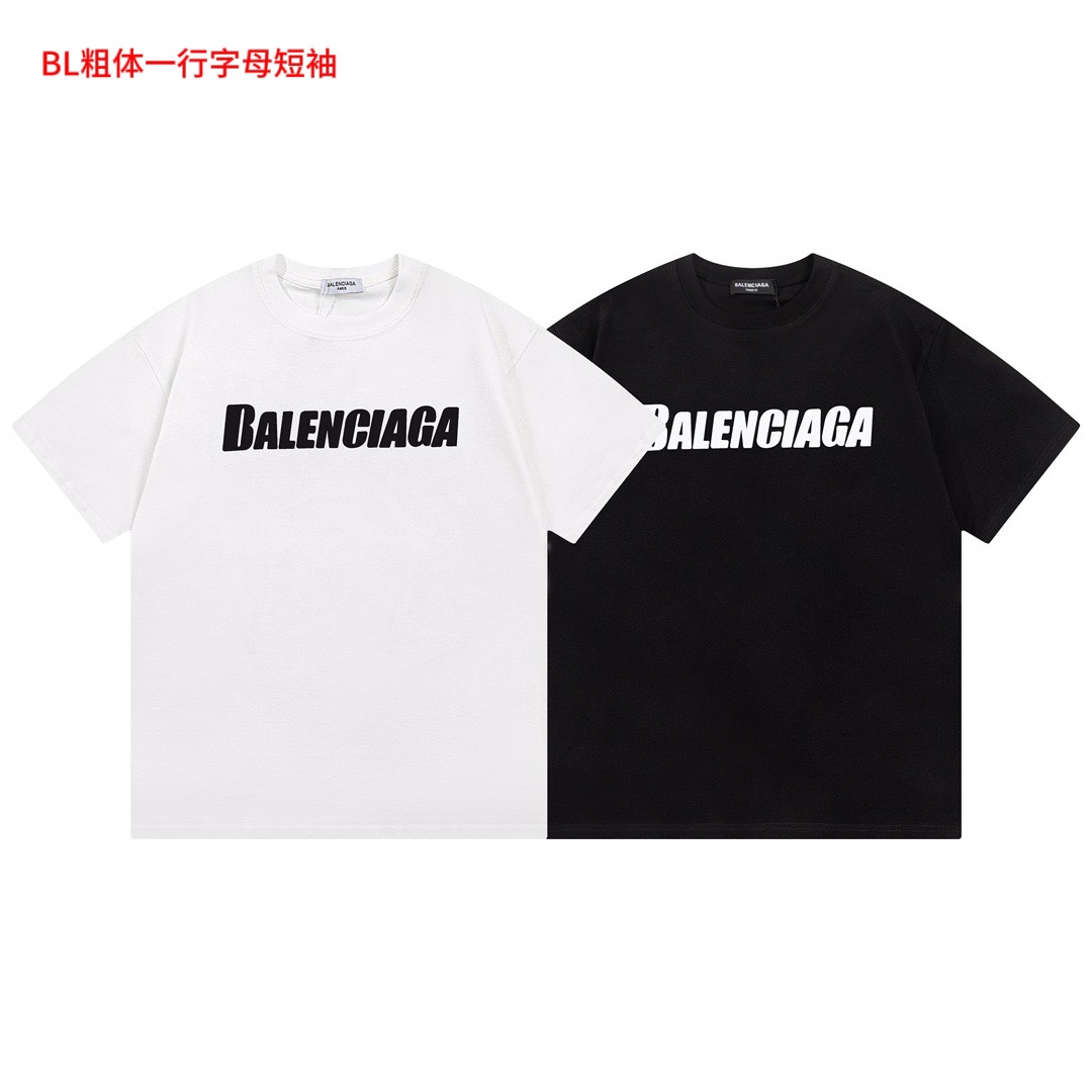 BL粗体一行字母短袖Balenciaga/巴黎世家  23春夏新款BALENCIAGA字母Logo印花短袖男女同款    采用双纱面料， 直喷工艺，手感非常舒服  永不过时的经典款，OS落肩版型 时尚