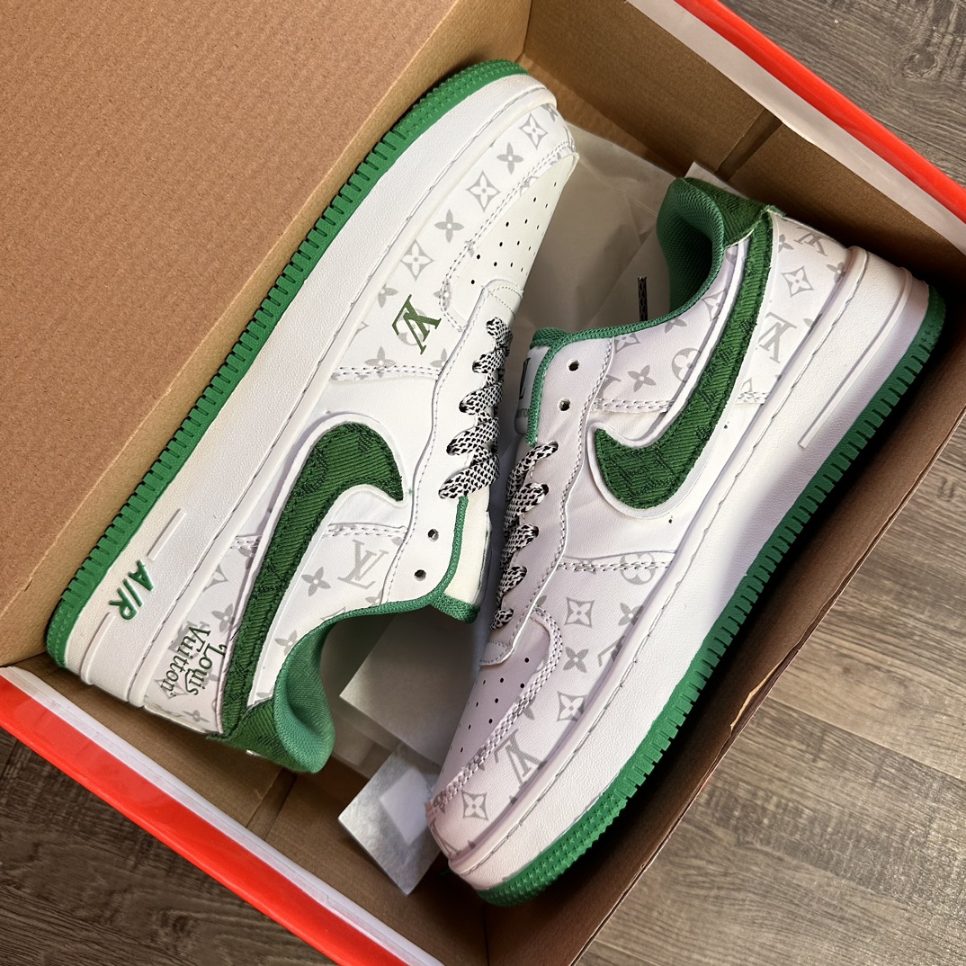  Nike NK 空军一号联名Lv 002白绿 码数36-44 男女现货