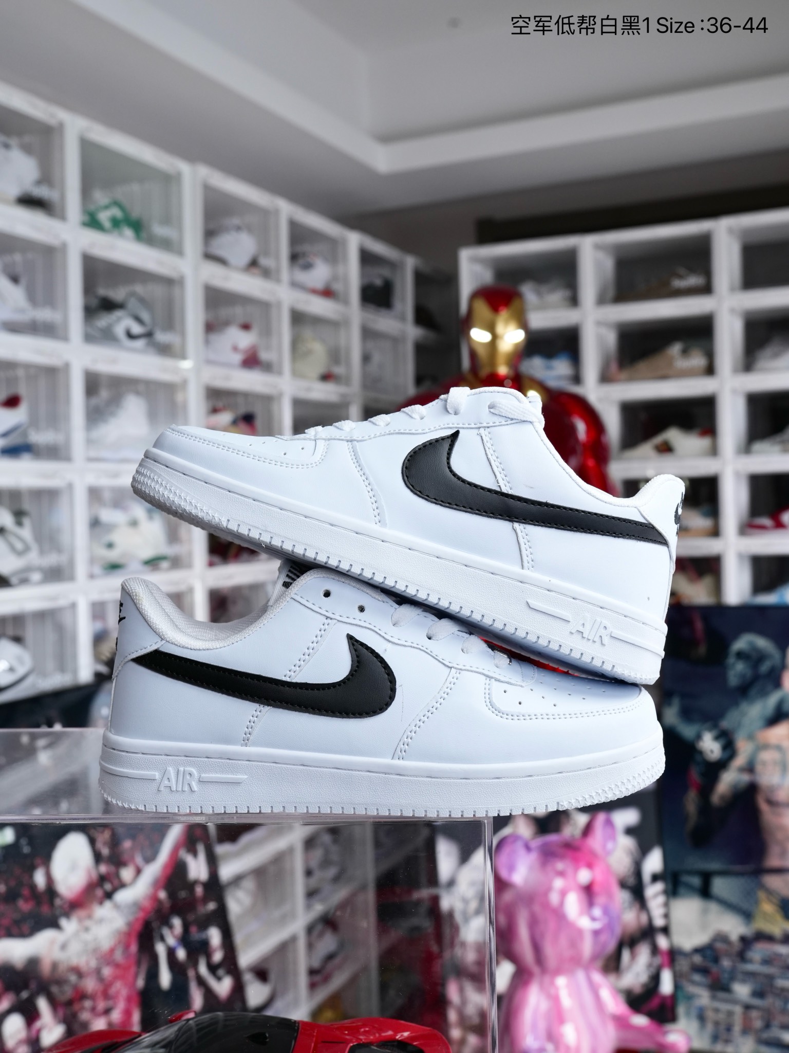 Nike AF1 空军低帮白黑 尺码36-44 男女码现货