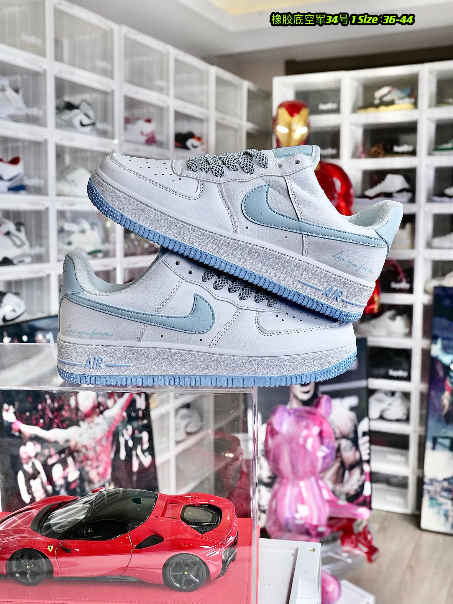 Nike Air Force 1 Low 白月字母 尺码：36-44 男女现货