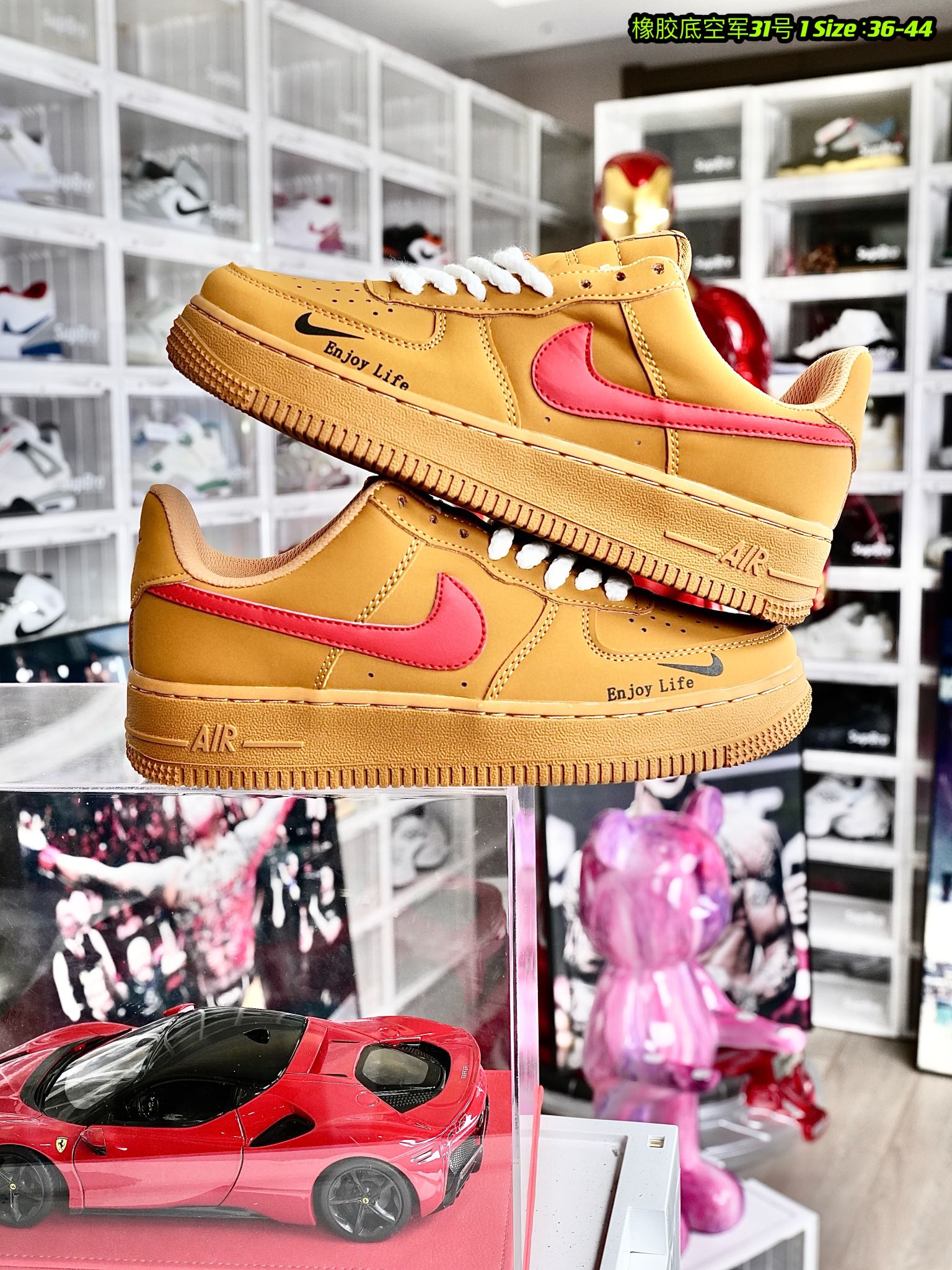 Nike Air Force 1 Low 红黄小勾 尺码：36-44 男女现货