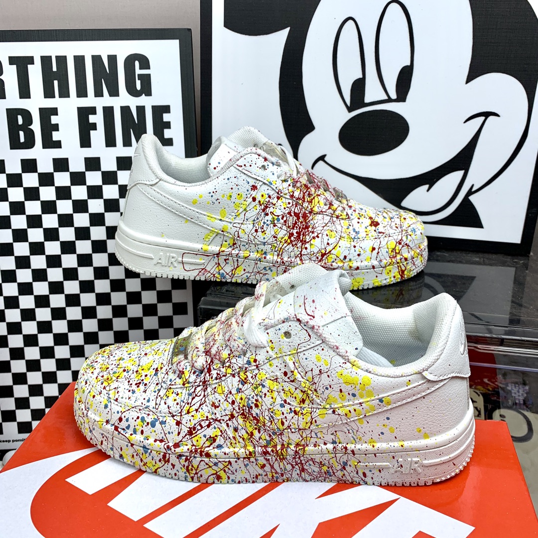  Nike AF1 小空军 泼墨白黄 尺码36-44男女码现货