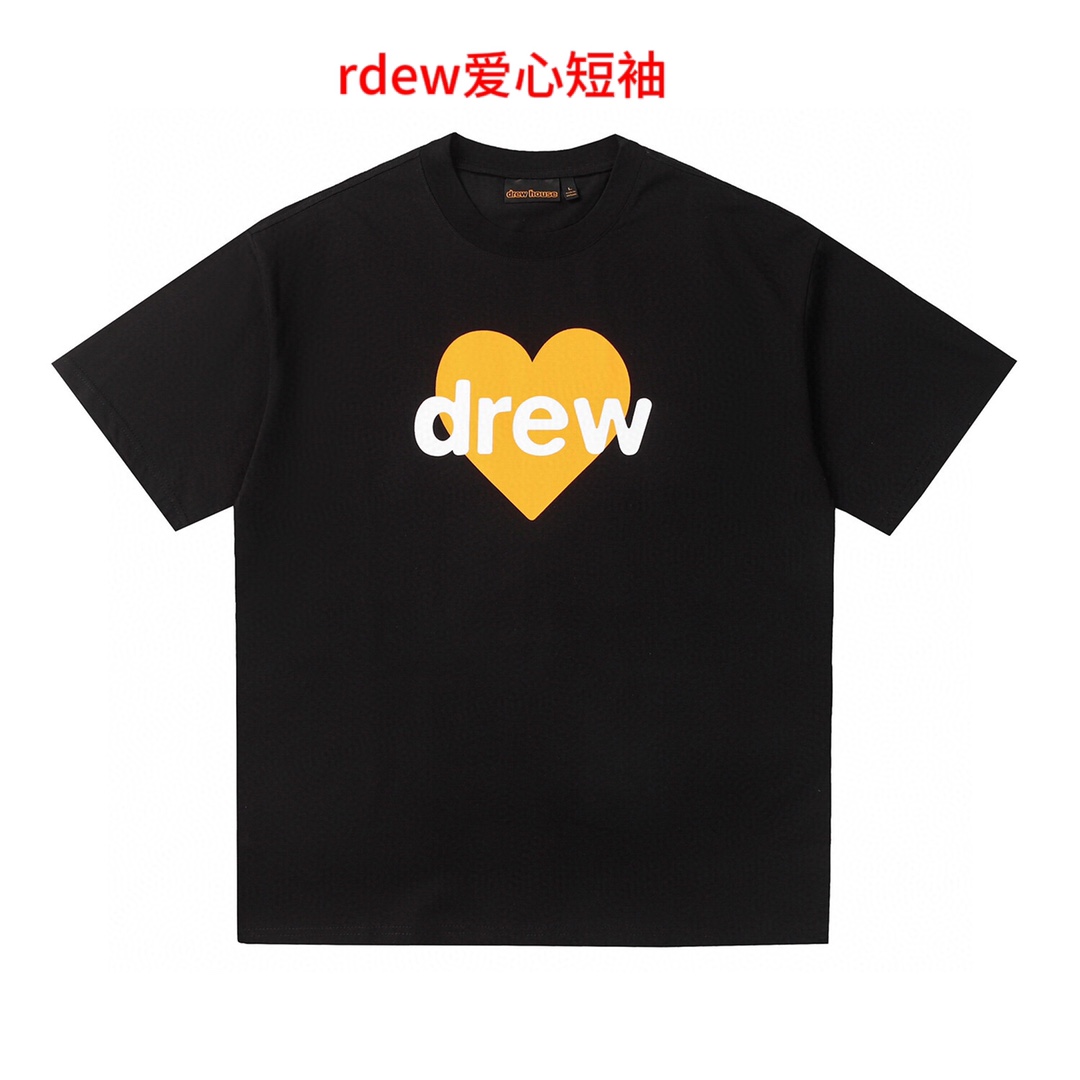 redw爱心短袖    定织定染200克纯棉质量进口胶浆印花，领口纯棉螺纹定制，不易变形，可区别市场版本码数：M-4xl颜色： 黑
