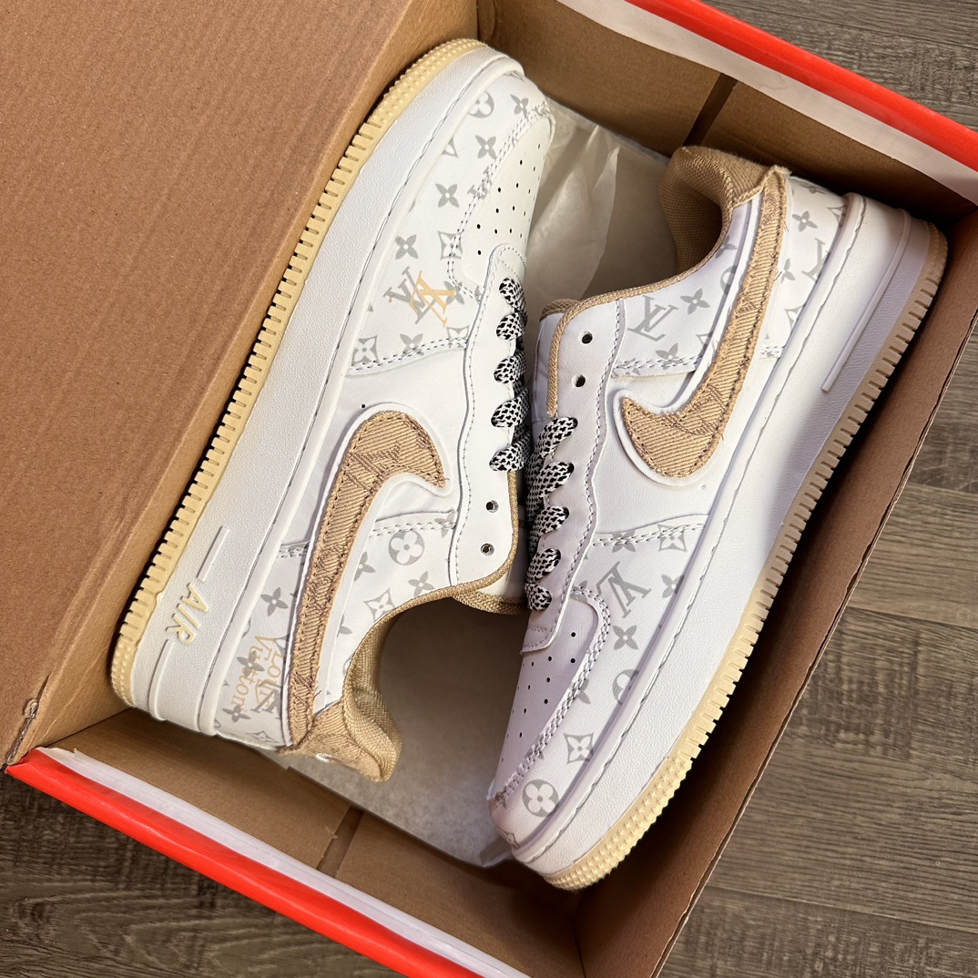  Nike NK 空军一号联名Lv 002白黄 码数36-44 男女现货