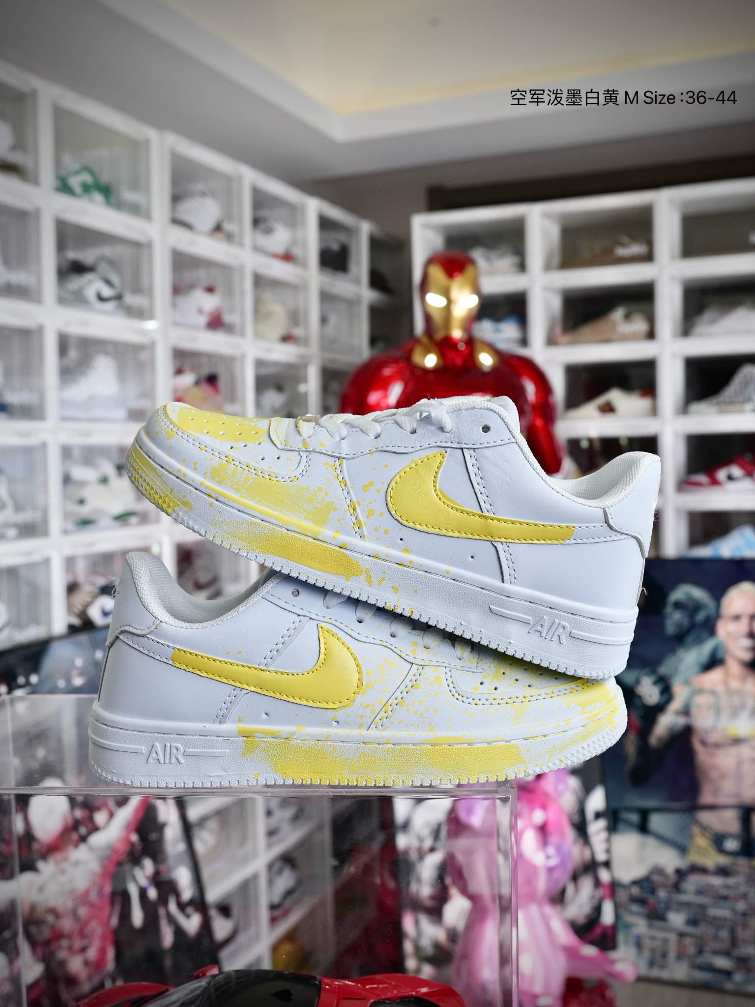  Nike AF1 空军一号 泼墨黄色尺码36-44 男女款现货。