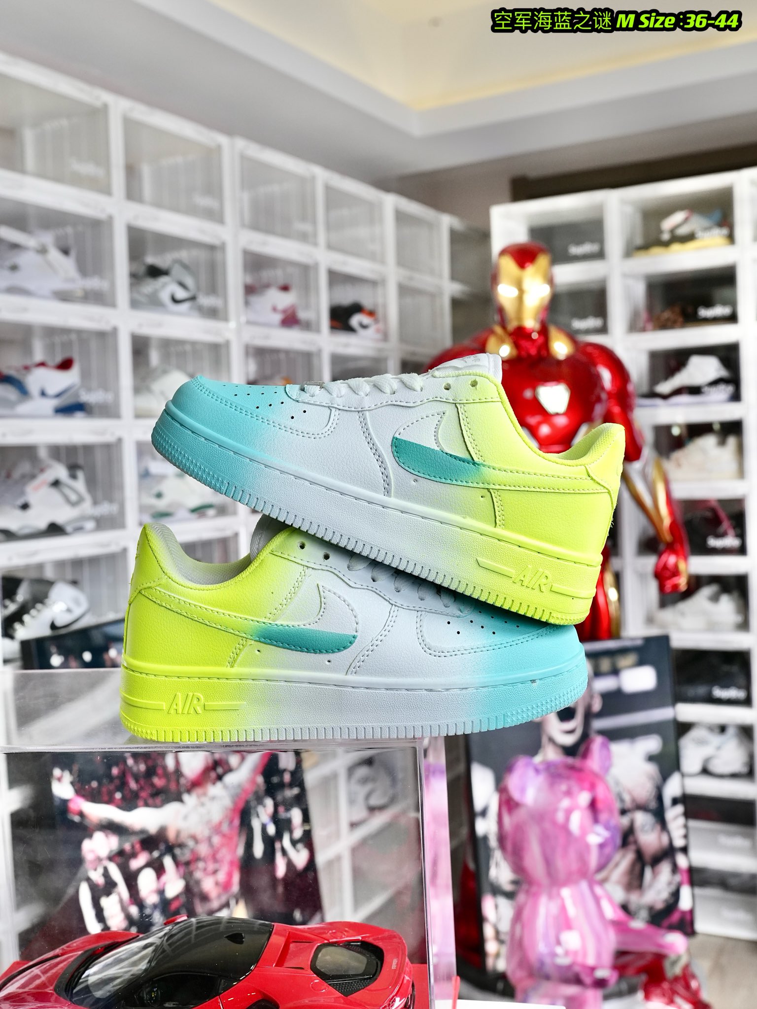 Nike Air Force 1 Low 拼接蓝黄 尺码：36-44 男女现货