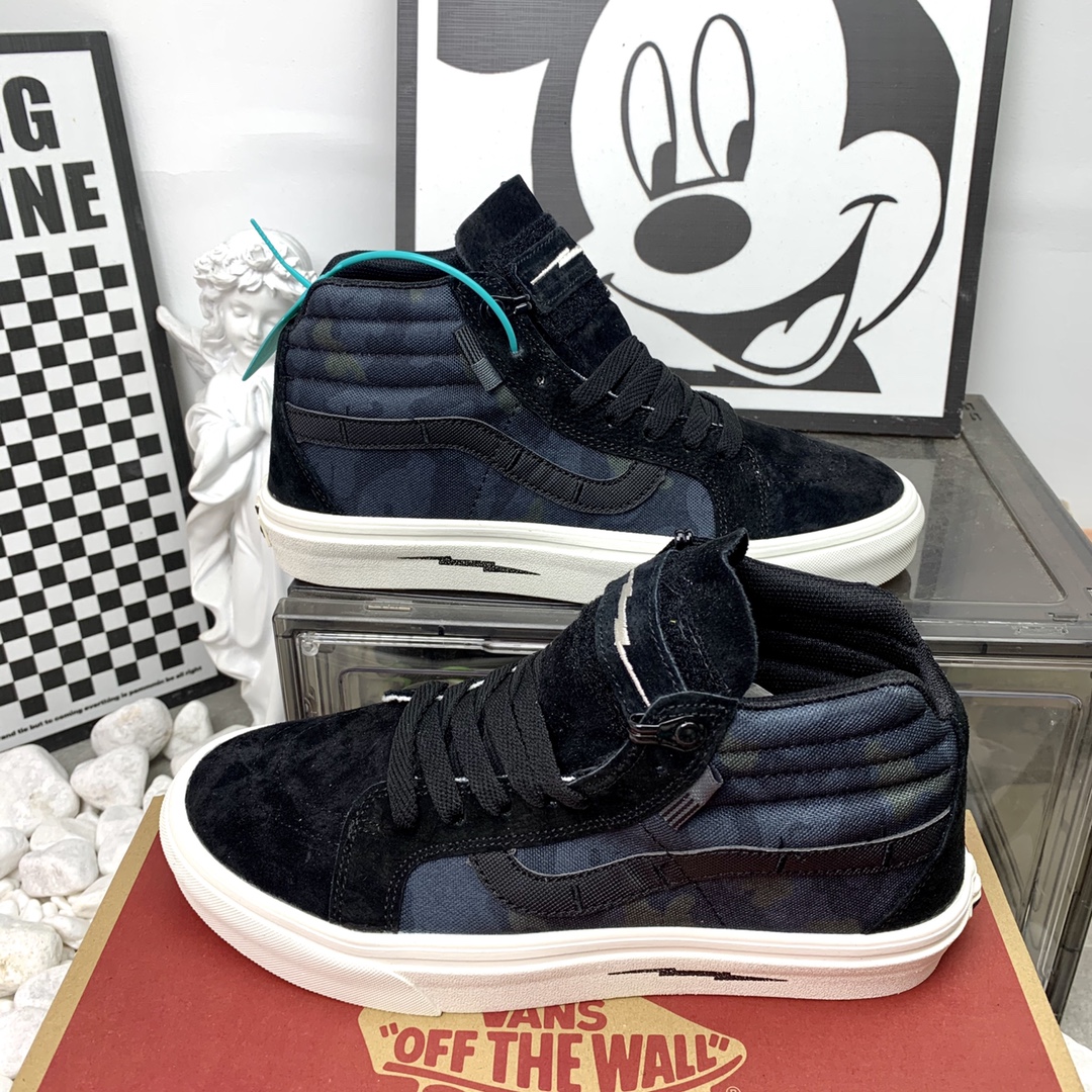  Vans Sk8 Hi Slim 万斯高帮休闲鞋 黑色 硫化底 魔术贴 36-44码  男女现货