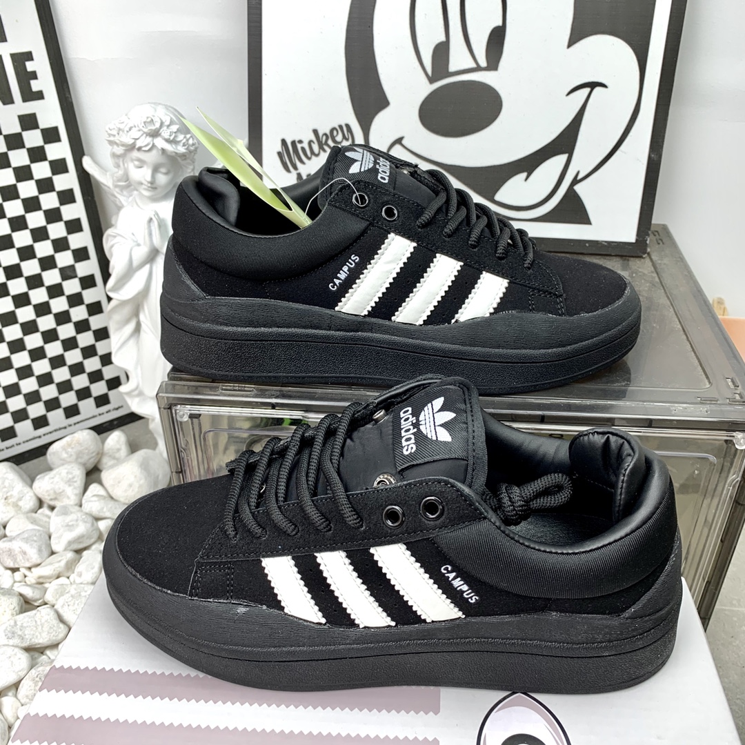 实拍图adidas 三叶草 面包鞋  坏痞兔子 黑白 男女码数36到44