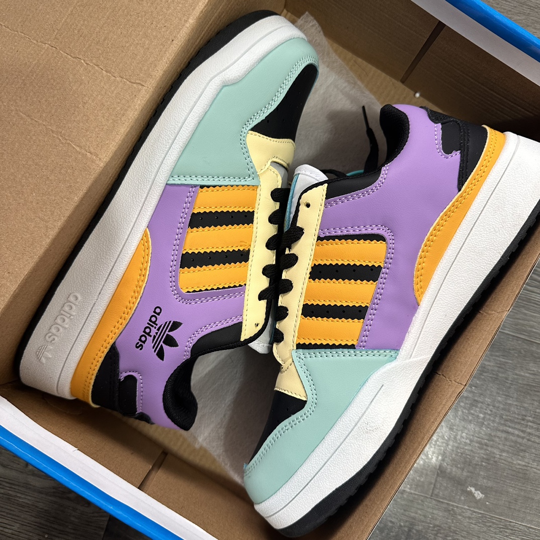 实拍图Adidas originals Forum 84 三叶草 休闲板鞋 白紫月 36-44码