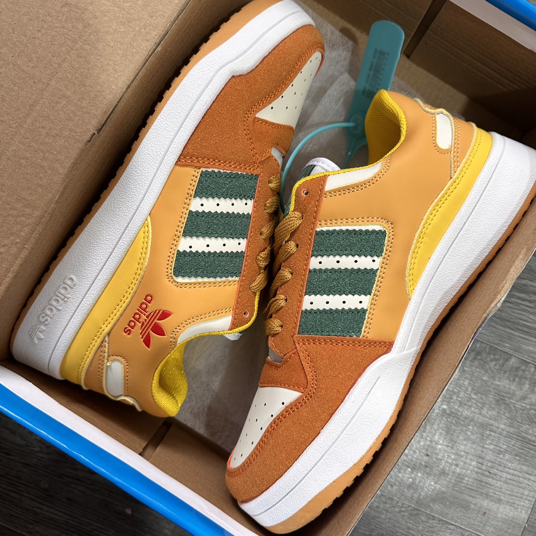 实拍图Adidas originals Forum 84 三叶草 休闲板鞋 棕绿 36-44码