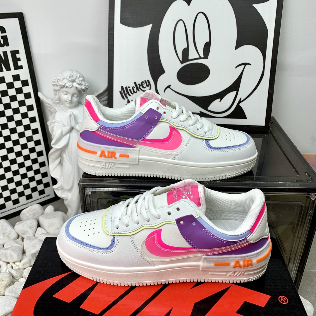 Nike Air Force 空军一号 马卡龙 白粉紫 36-44码  男女现货